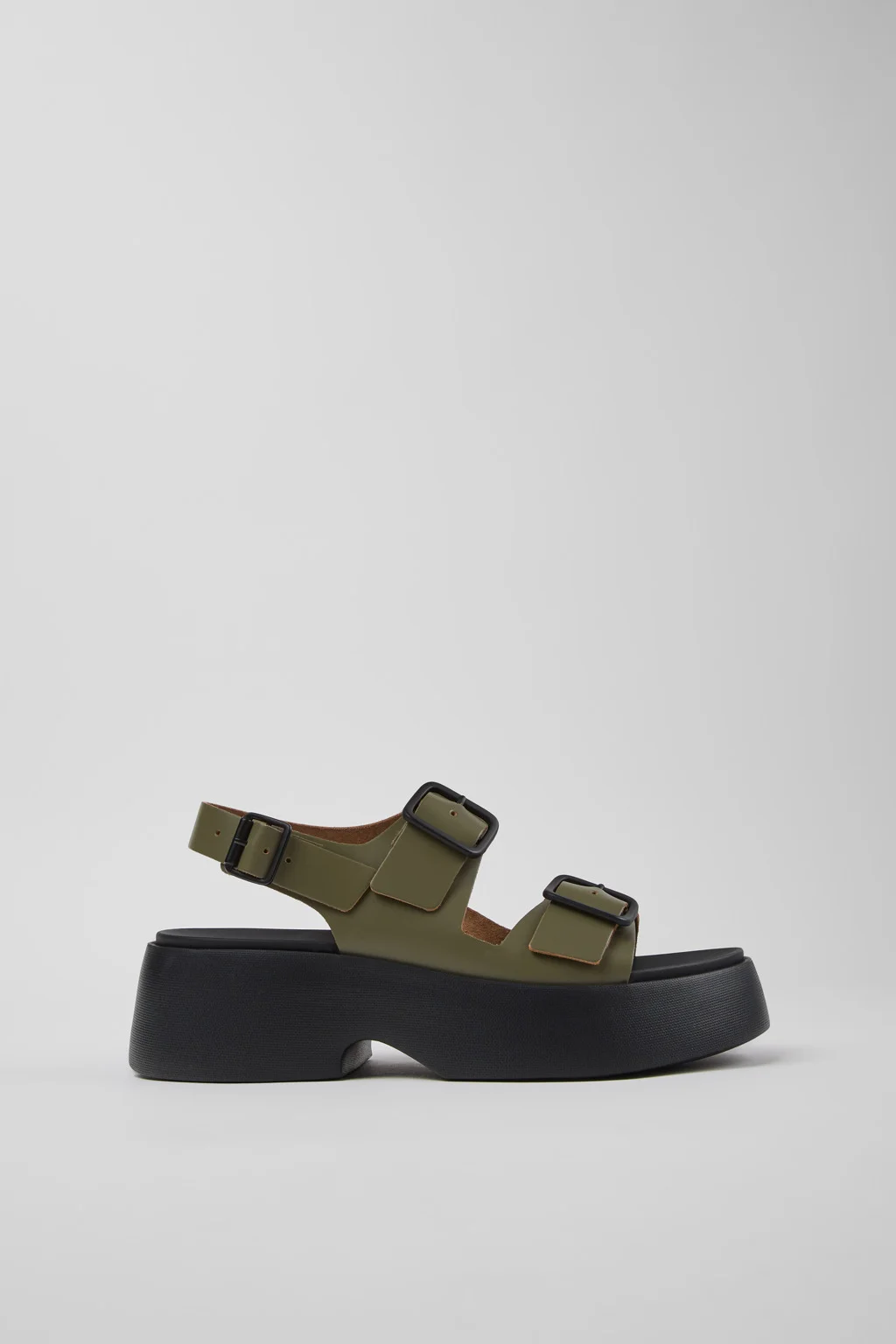 Tasha Green Leather Sandals for Women. - 1
