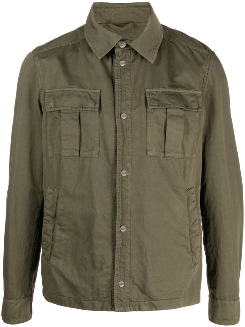 cotton-blend button-up shirt - 1