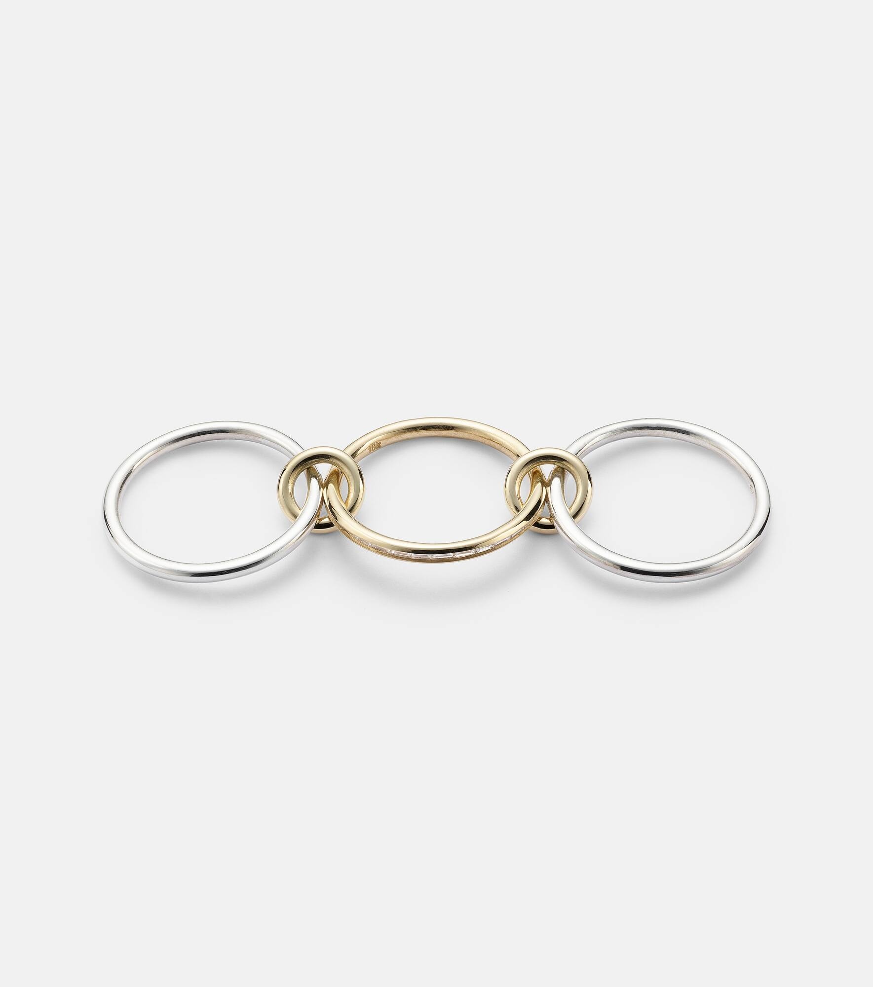 Sonja 18kt gold and sterling silver ring with diamonds - 4