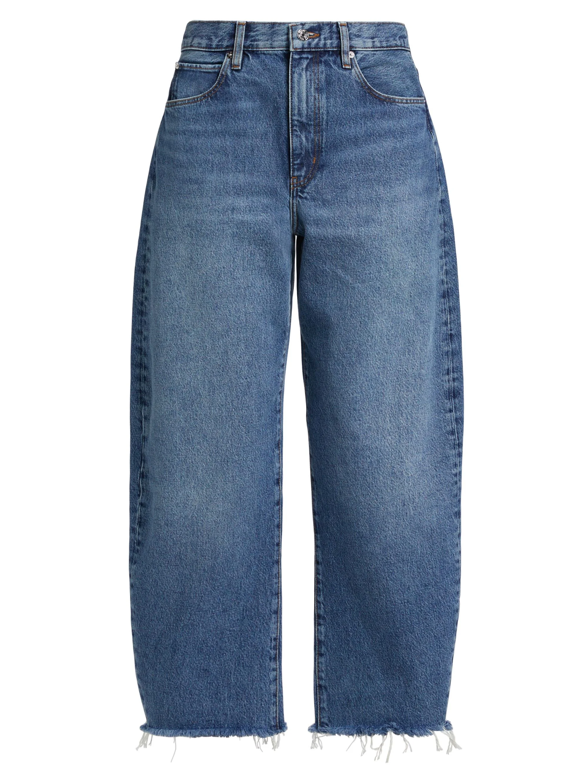 Women's The Bubble High-Rise Barrel Crop Jeans - Knock Out Raw Fray - 1