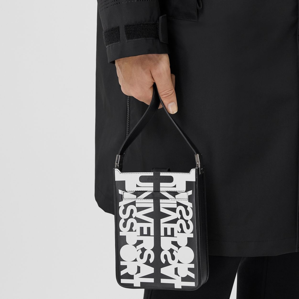 Mini Slogan Print Leather Olympia Crossbody Tote - 11