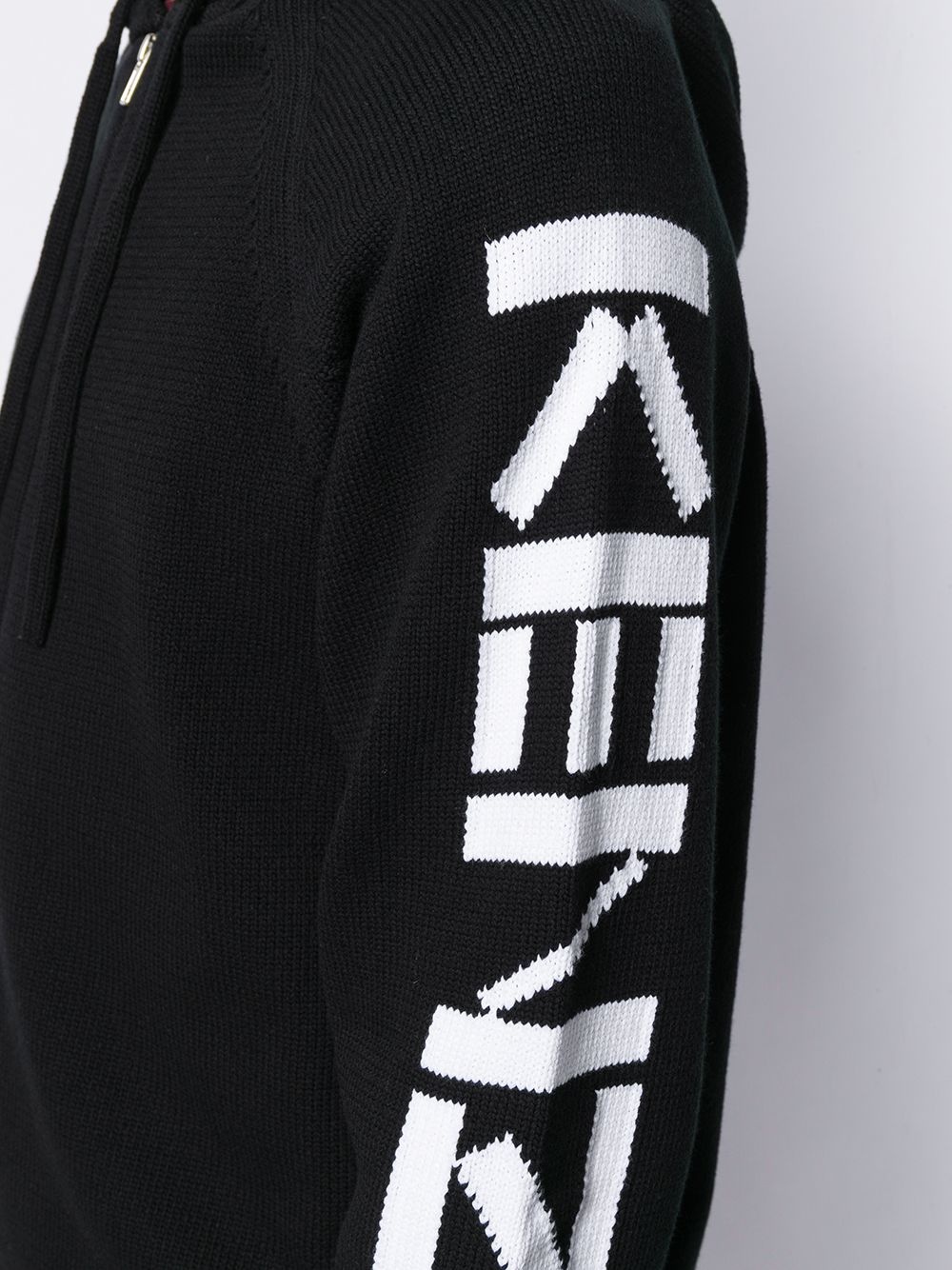 intarsia knit logo hoodie - 5