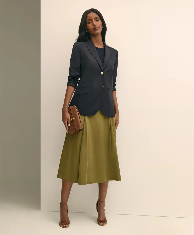 Cotton Twill A-Line Skirt - 1