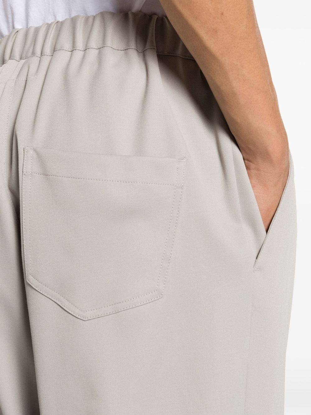 pressed-crease twill wide-leg trousers - 5