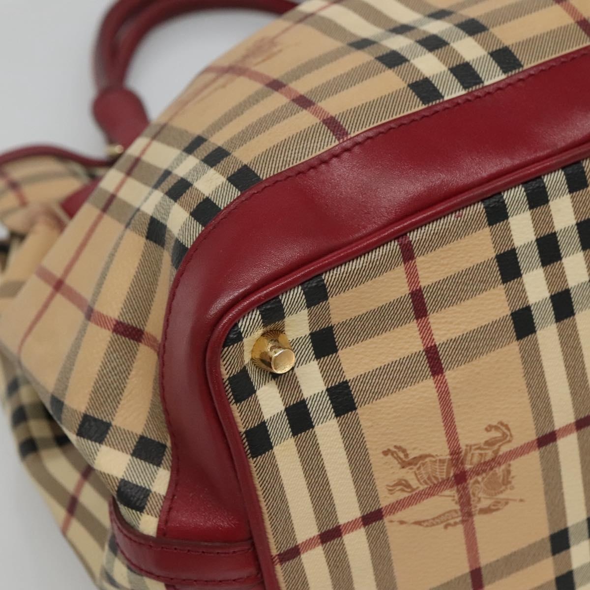 Burberry Nova Check Hand Bag Pvc Leather Beige - 13