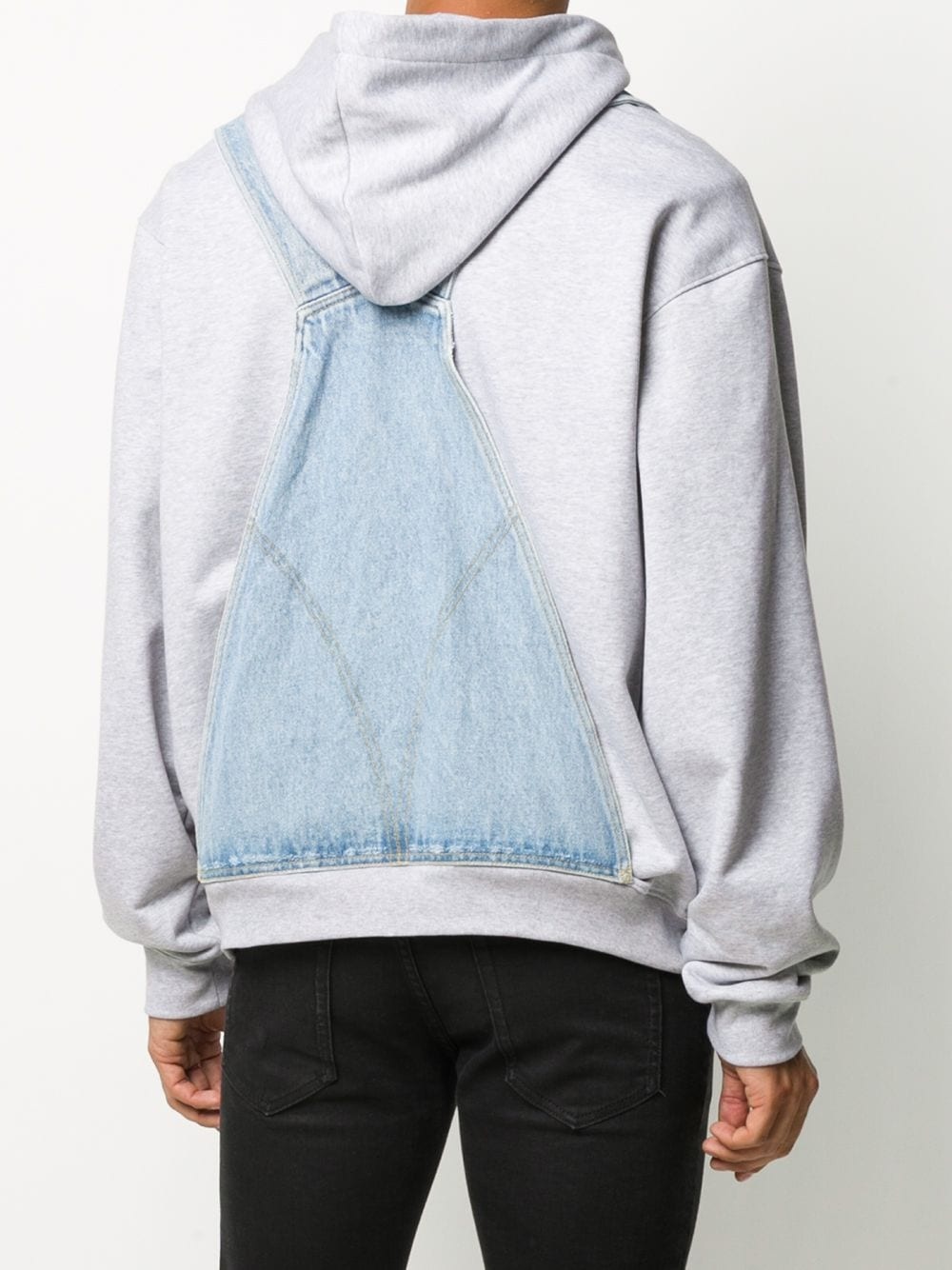 dungaree layered hooded sweatshirt - 4