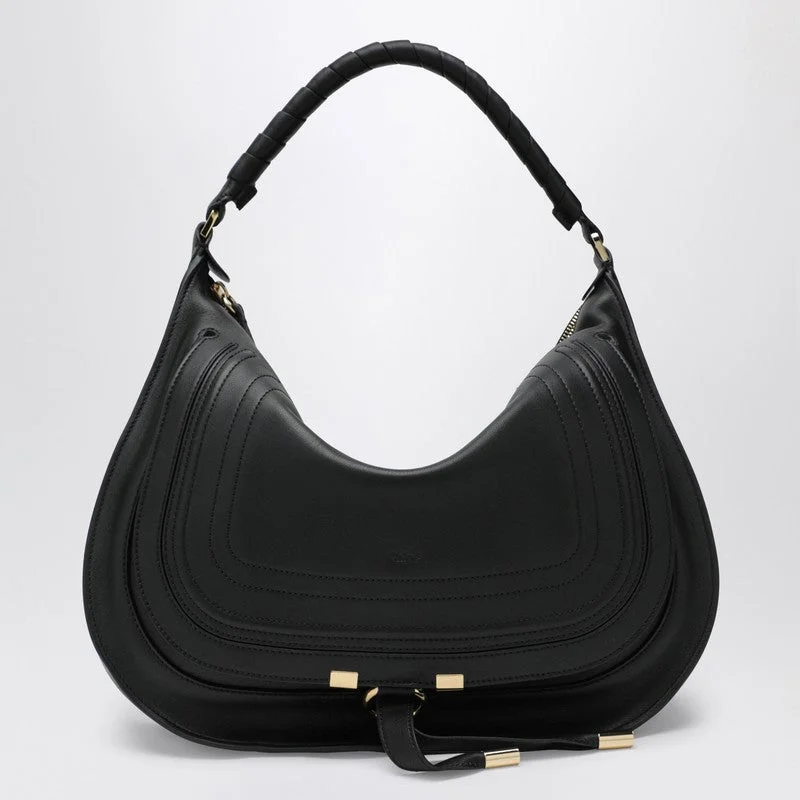 Chloé Small Black Leather Marcie Shoulder Bag Women - 1
