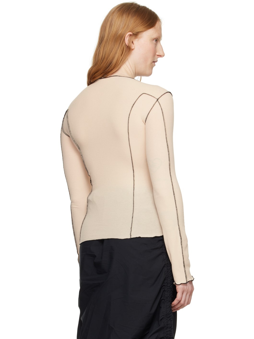 Beige Omato Long Sleeve T-Shirt - 3