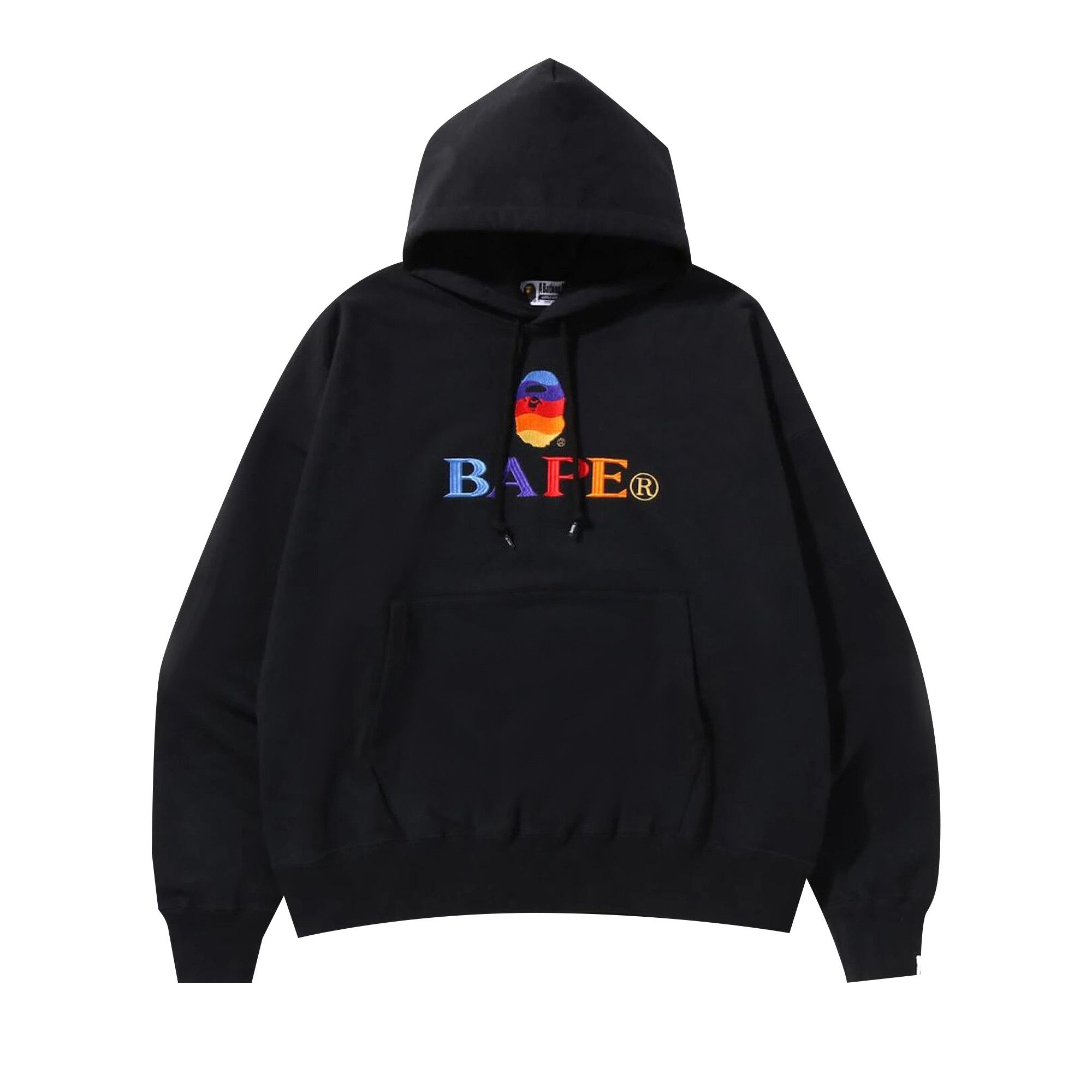 BAPE Embroidery Loose Fit Pullover Hoodie 'Black' - 1