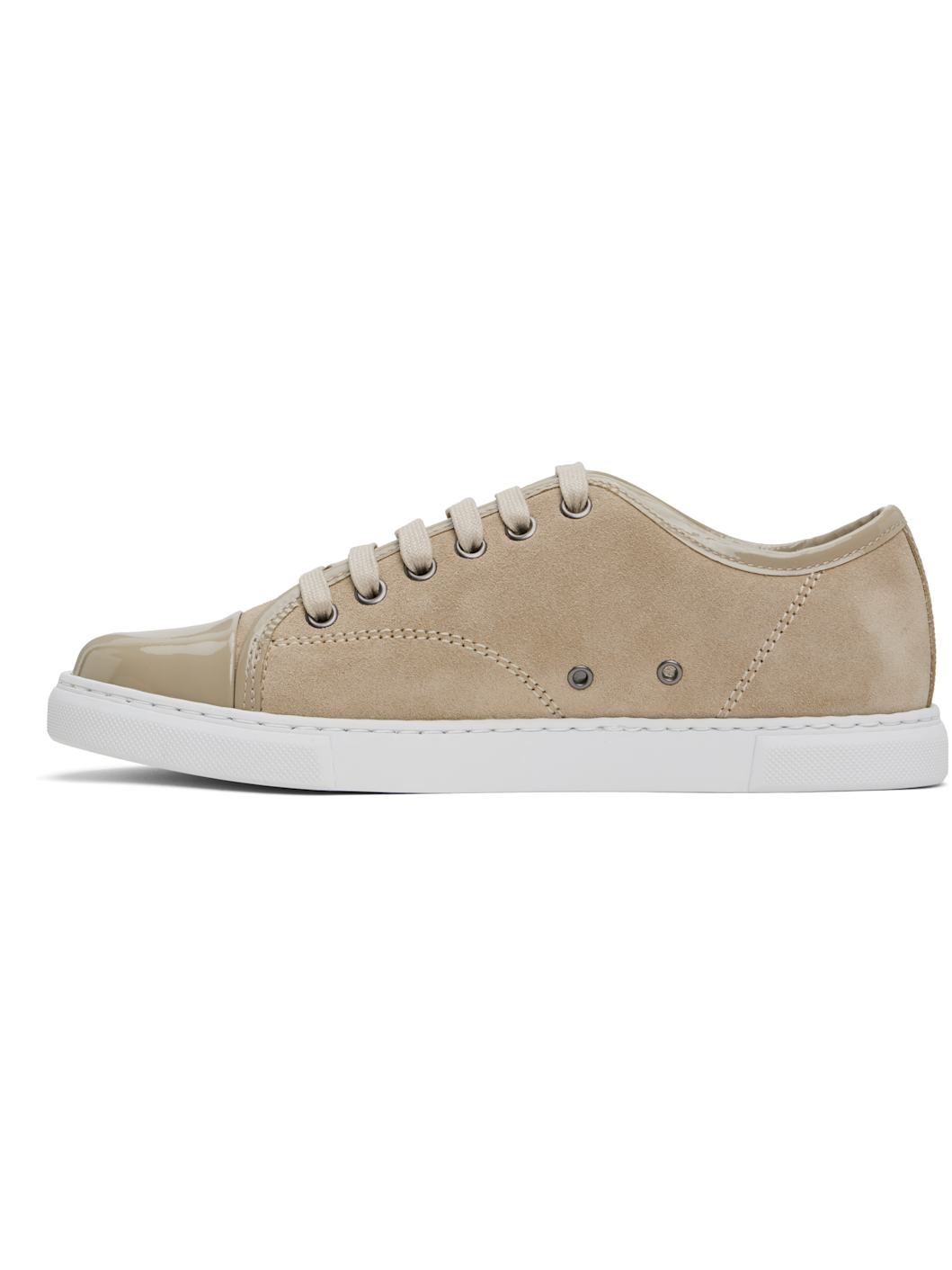 Beige DBB1 Suede & Patent Leather Sneakers - 3