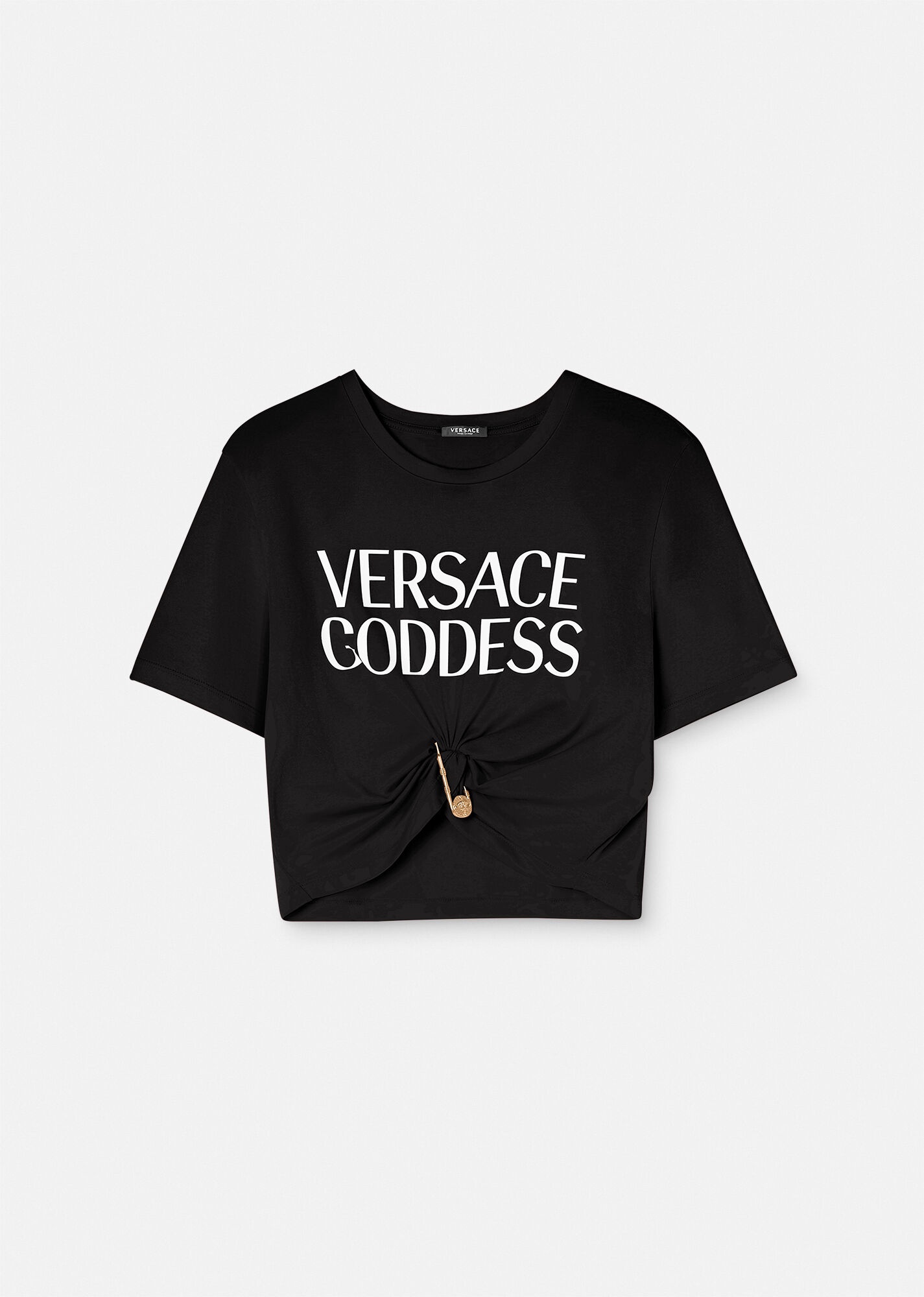 Tシャツ・カットソー VERSACE SS23 VERSACE GODDESS T-SHIRT (1008289_1A065291W000) Goddess Black T-Shirt - Versace - Women | WE IN STYLE
