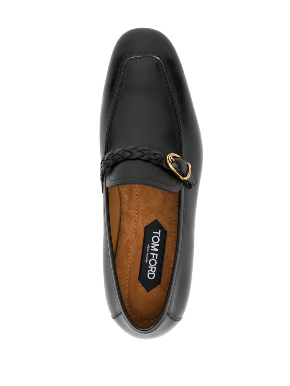 Martin woven-strap leather loafers - 4