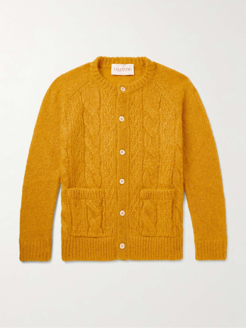 Cable-Knit Mohair-Blend Cardigan - 1