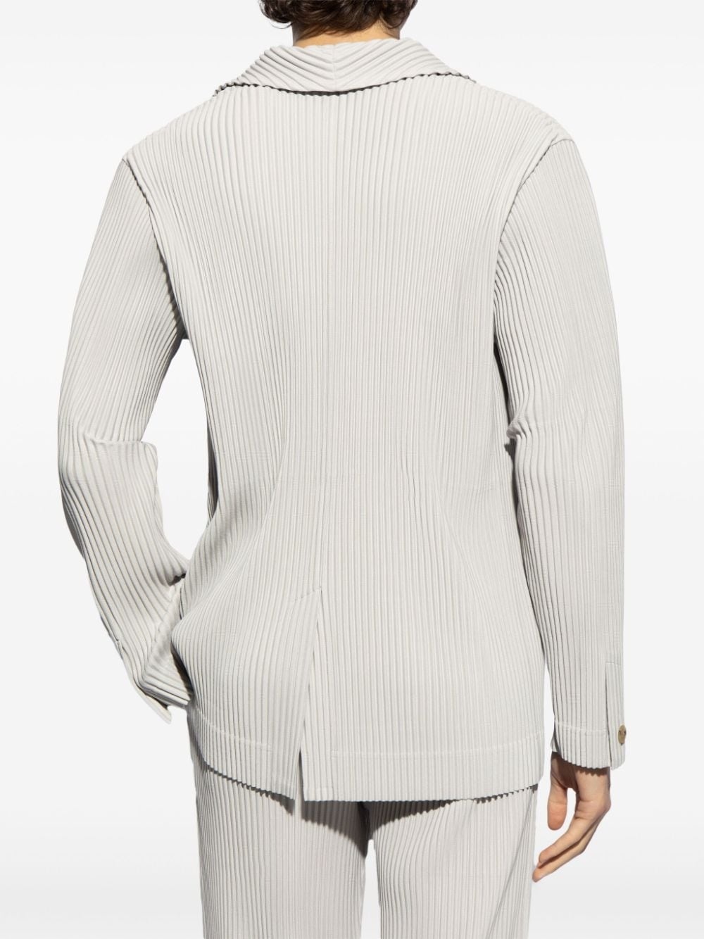 plissé-effect single-breasted blazer - 4