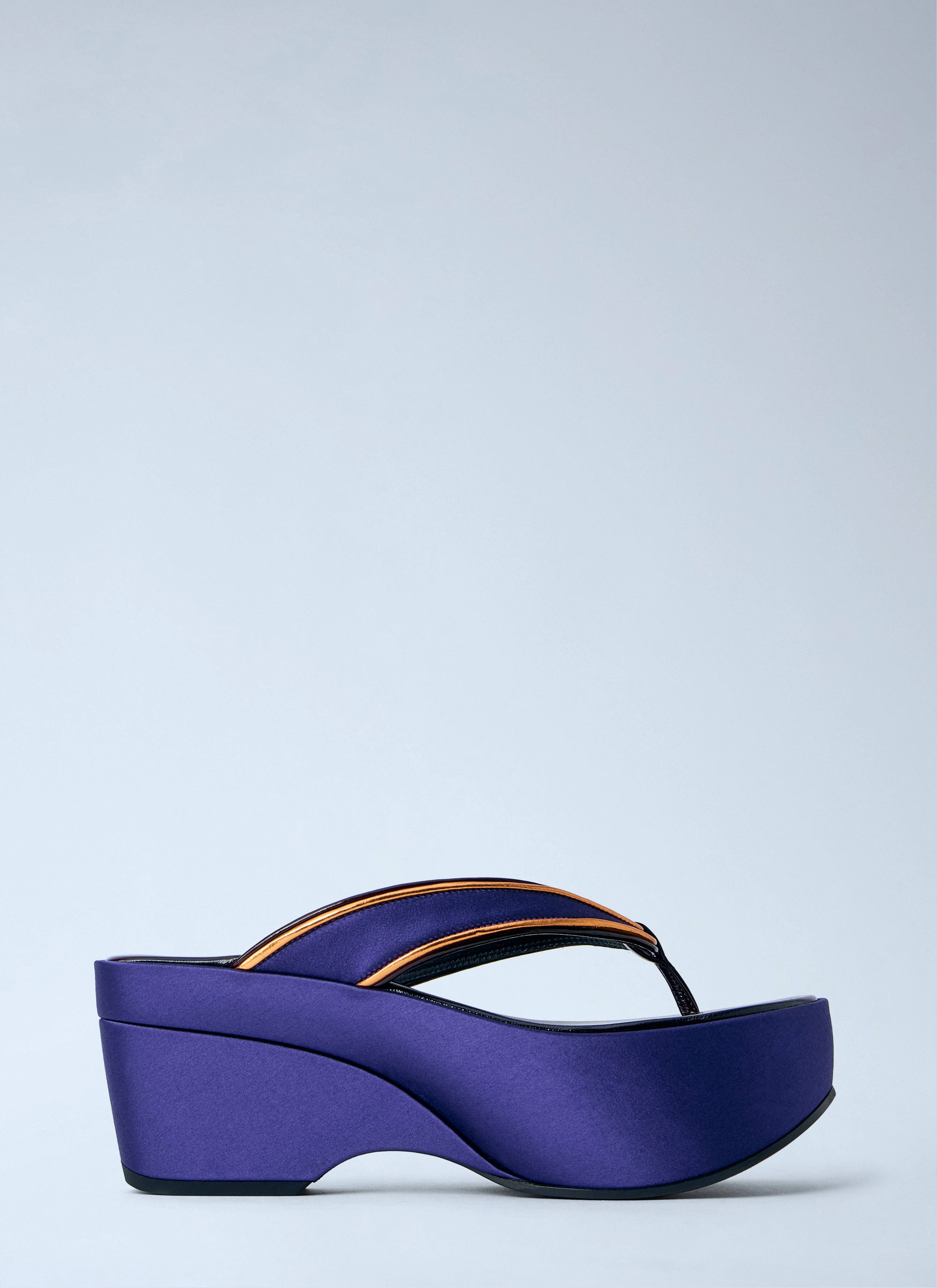 Dries Van Noten Women Satin Platform Thong Sandals - 1