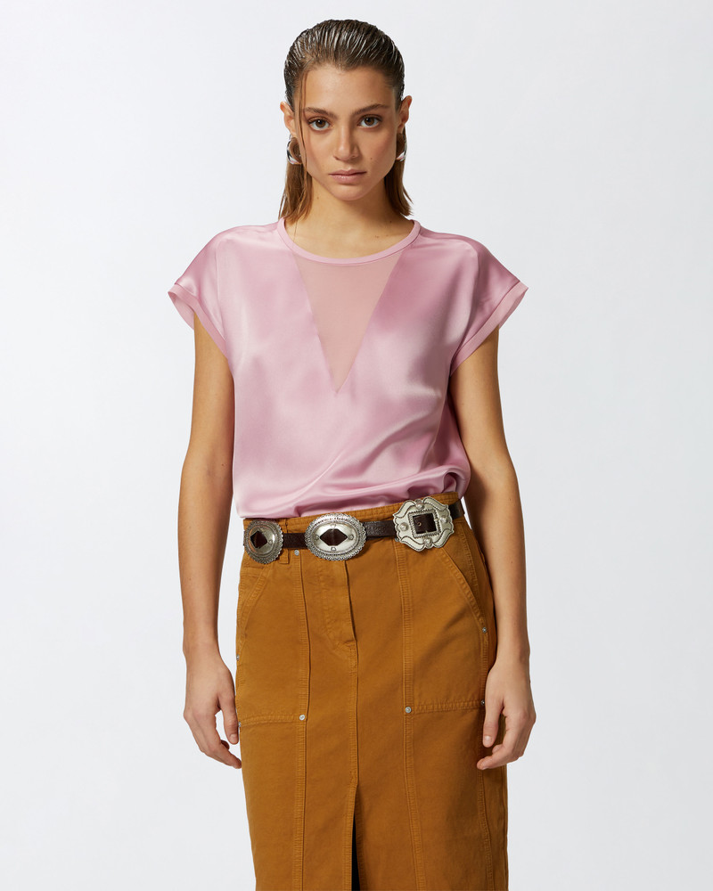 PINKO SATIN AND GEORGETTE T-SHIRT BLOUSE outlook