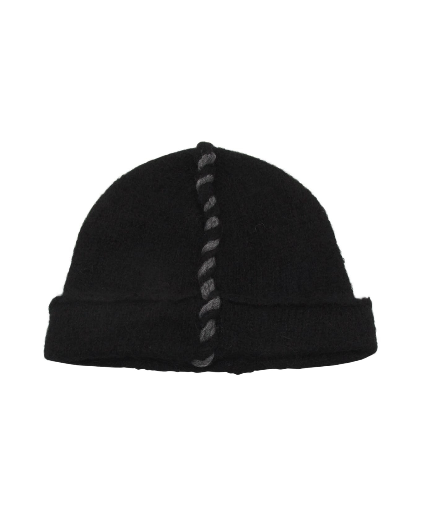Black Wool Beanie - 1