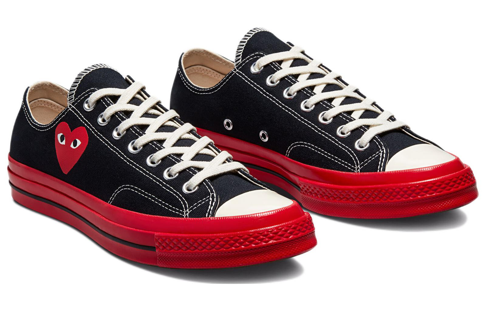 Converse x COMME des GARCONS PLAY Chuck 70 Low 'Black Red' A01795C - 4