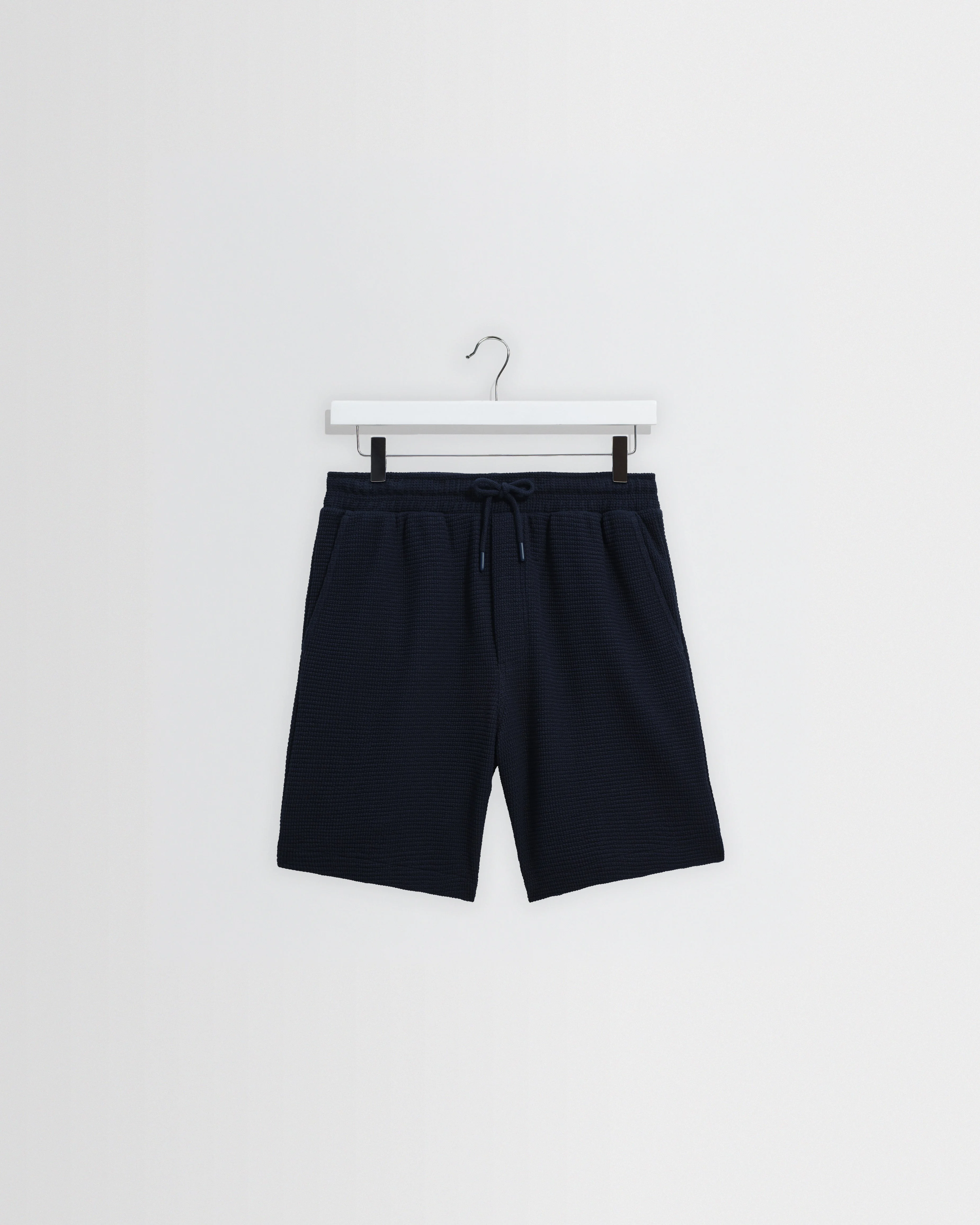 Sam - Navy Textured Waffle Shorts - 1