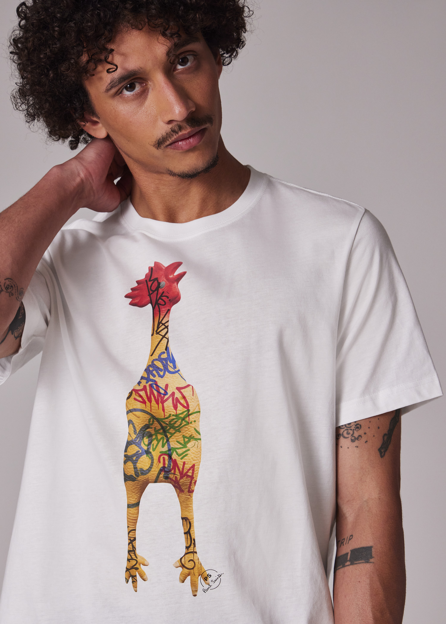 White 'Rubber Chicken' Print T-Shirt - 3