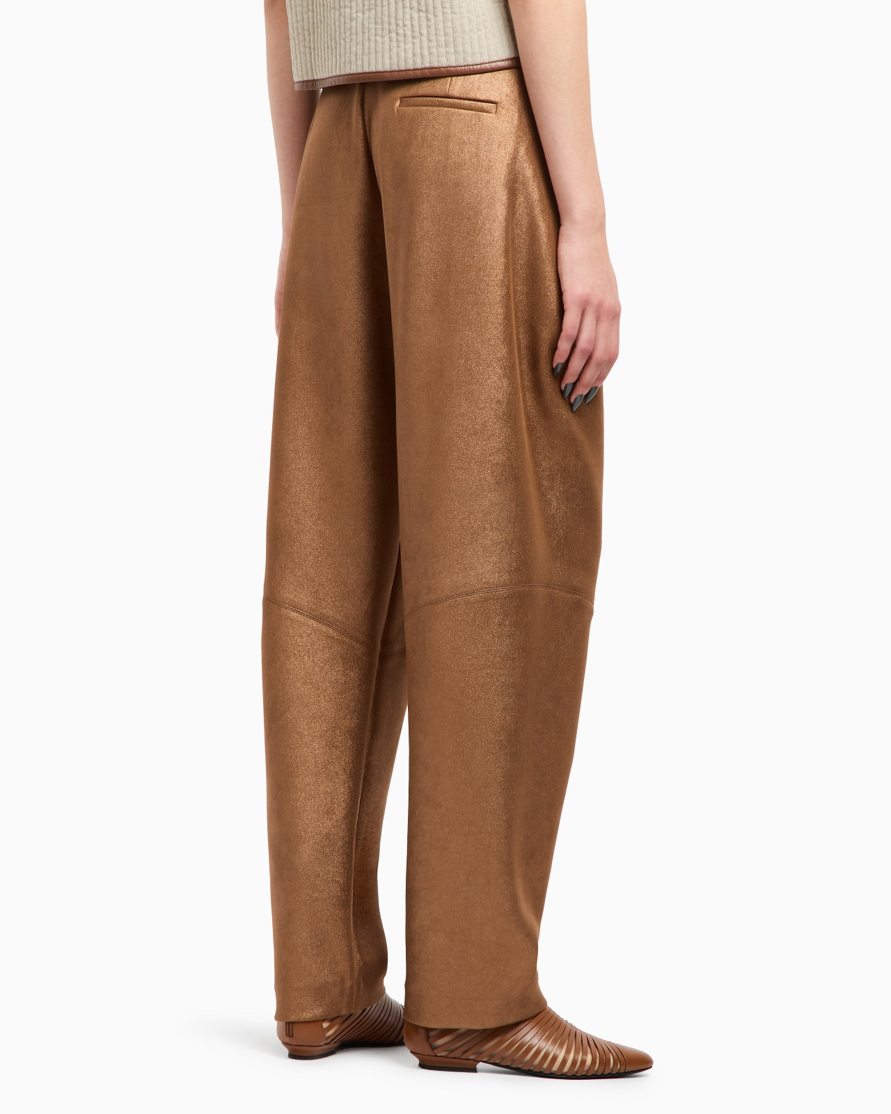 DOUBLE-SIDED JERSEY SINGLE-PLEAT TROUSERS - 3