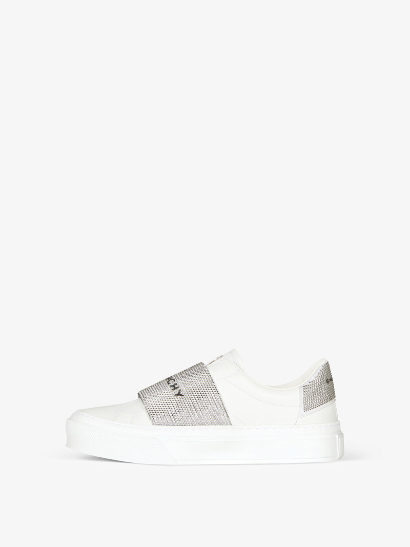 Givenchy CITY SPORT SNEAKERS IN LEATHER WITH STRASS STRAP outlook