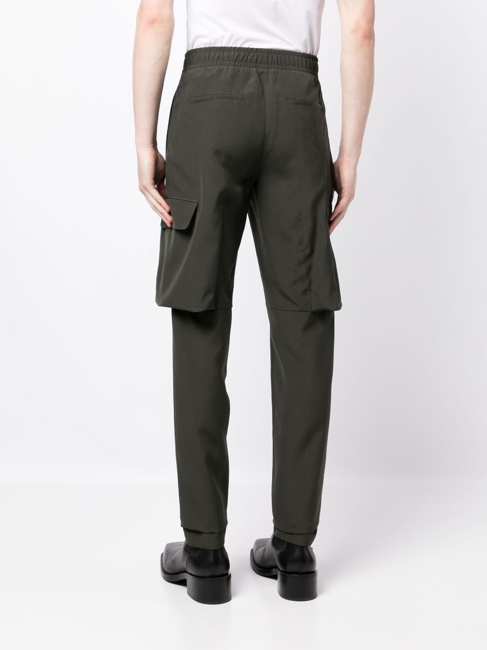 straight-leg wool cargo trousers - 4
