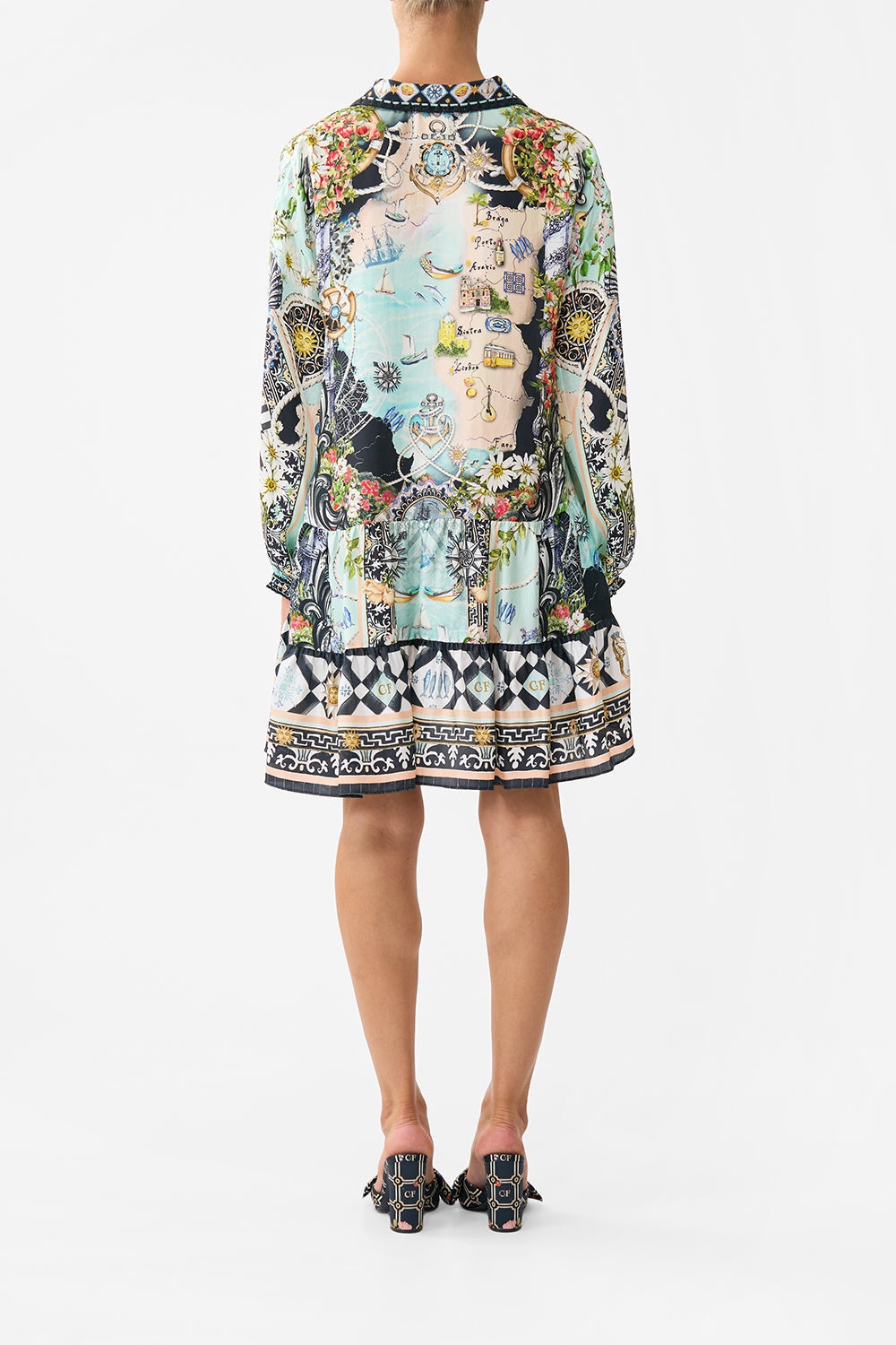 LONG SLEEVE TIERED SHORT DRESS - 3