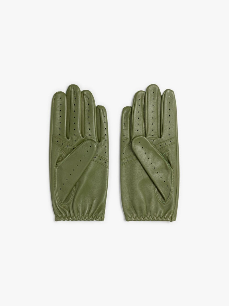 GREEN LEATHER DRIVING GLOVES 3