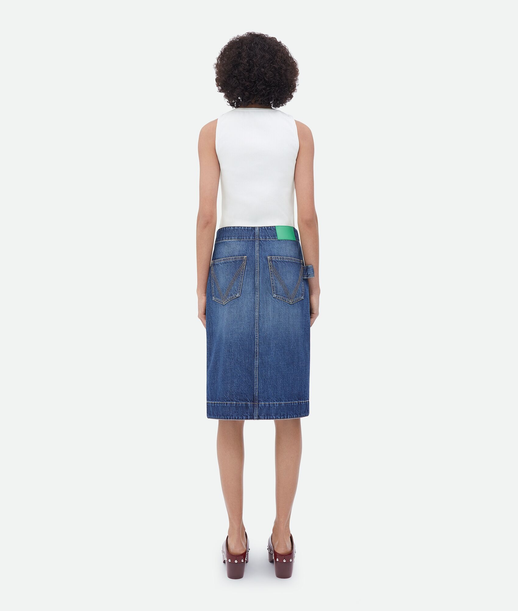medium washed denim skirt - 3