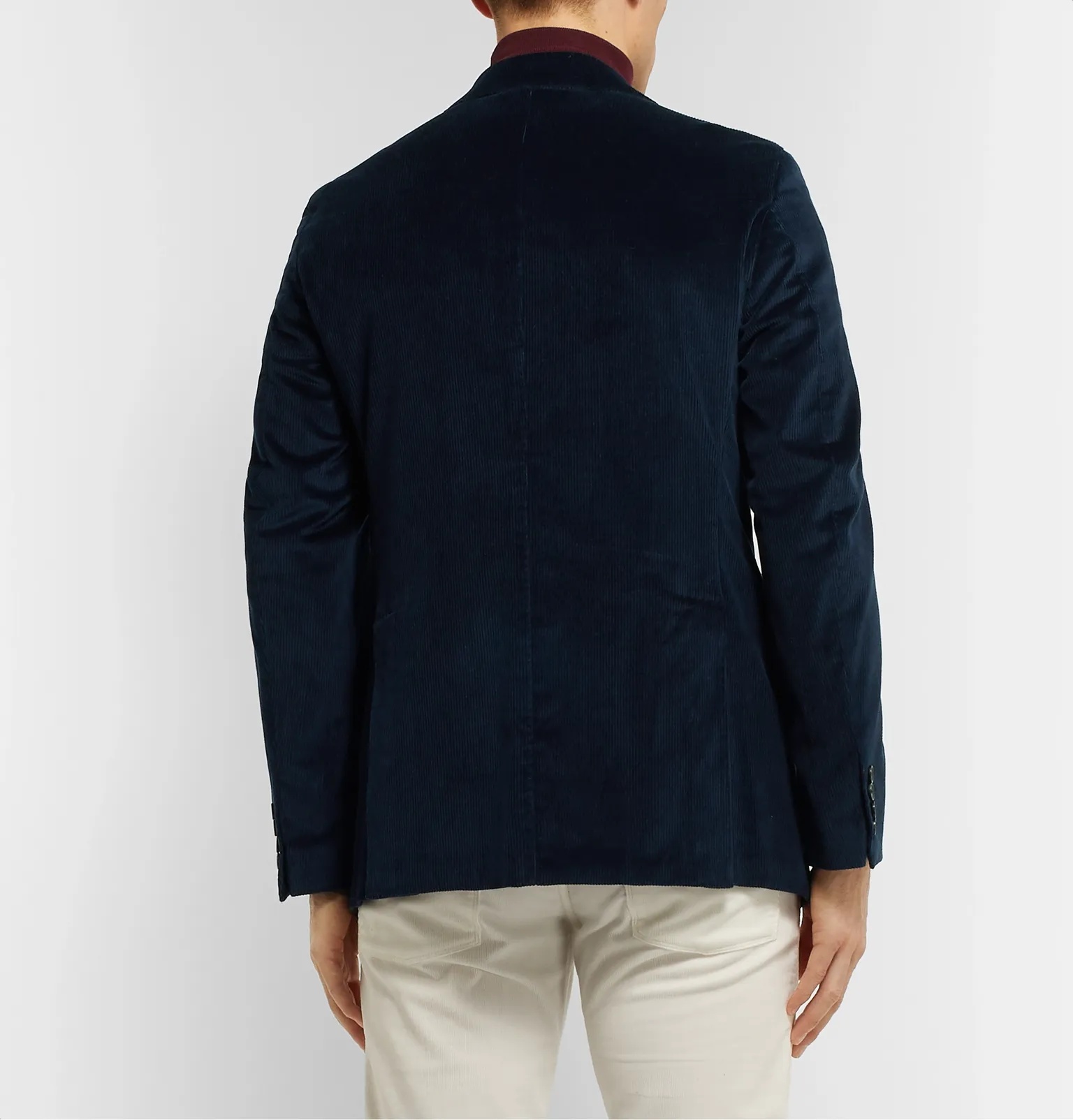 Navy Slim-Fit Cotton and Cashmere-Blend Corduroy Blazer - 5