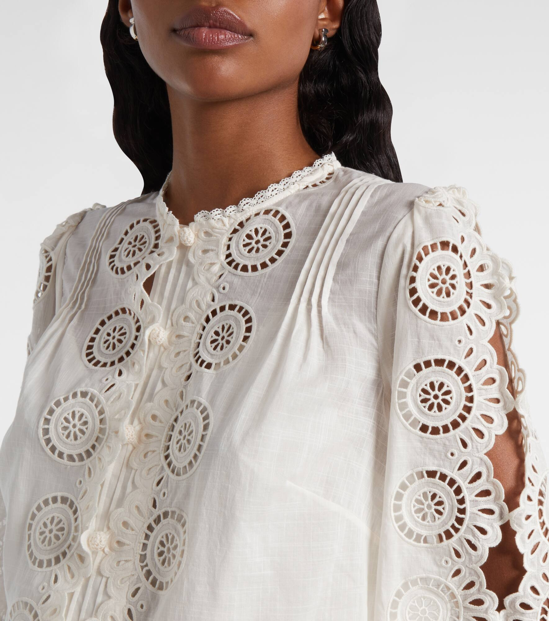 Lucky embroidered cotton blouse - 4