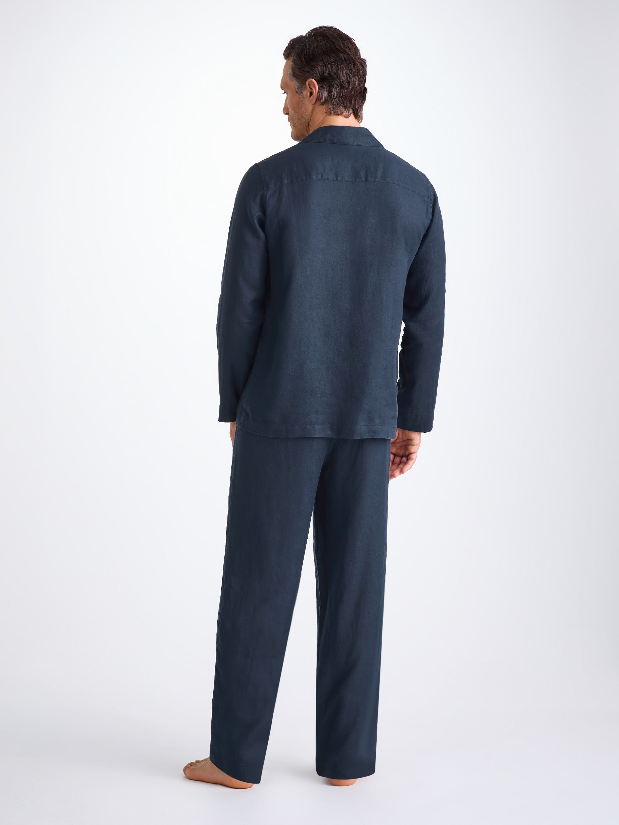 Men's Pajamas Sicily Linen Navy - 4