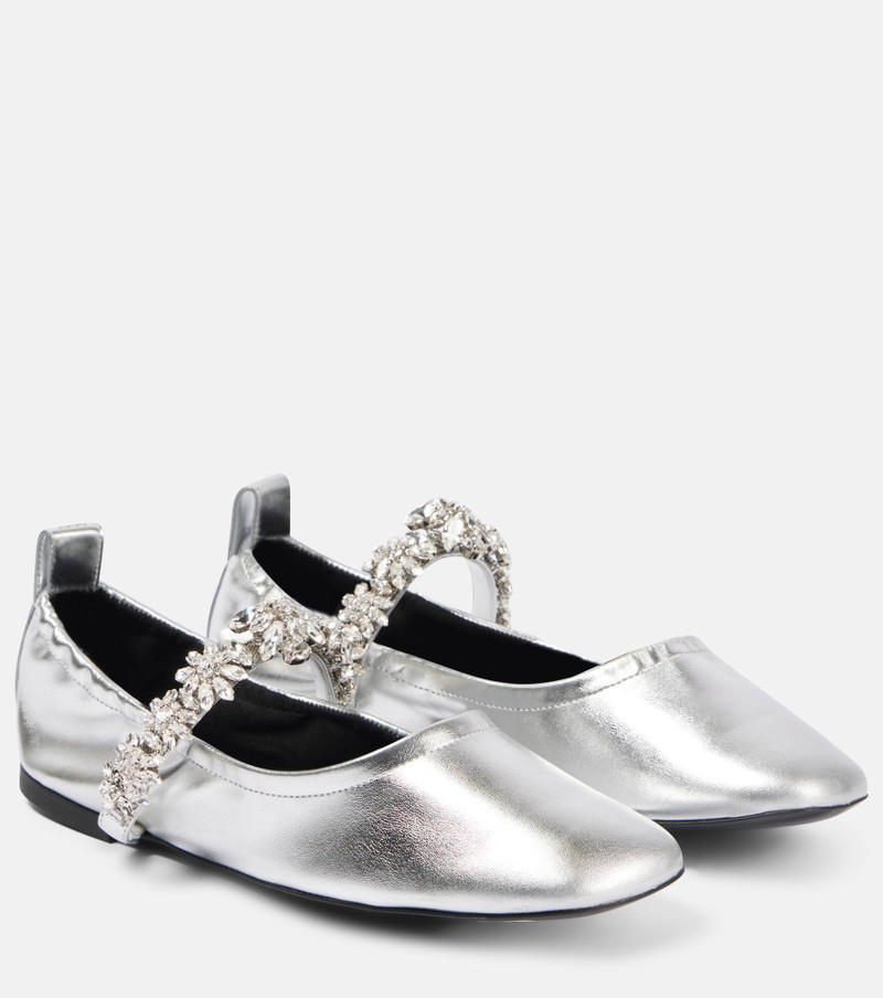 Elsa metallic faux leather ballet flats - 1