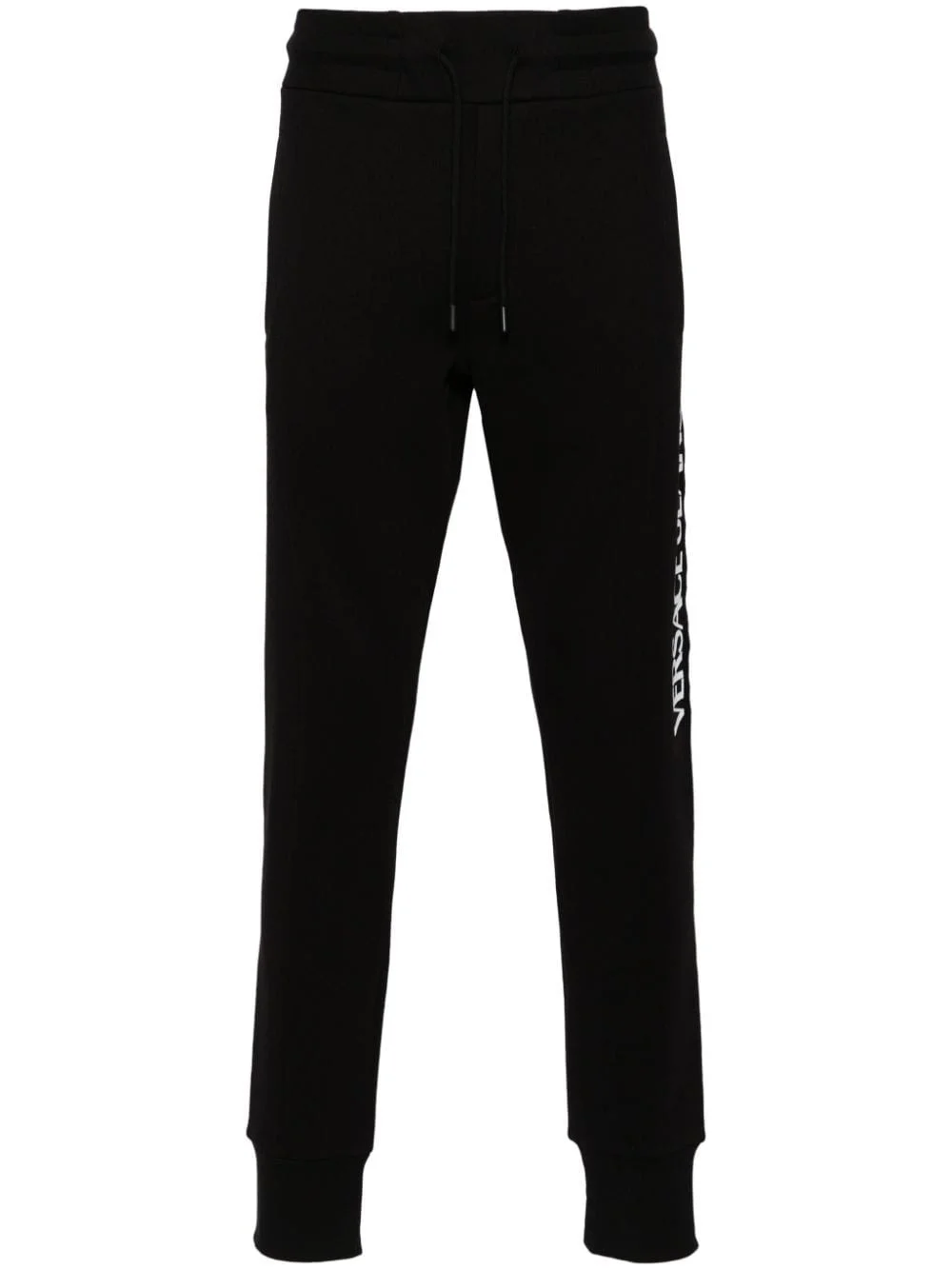 logo-patch cotton track pants - 1