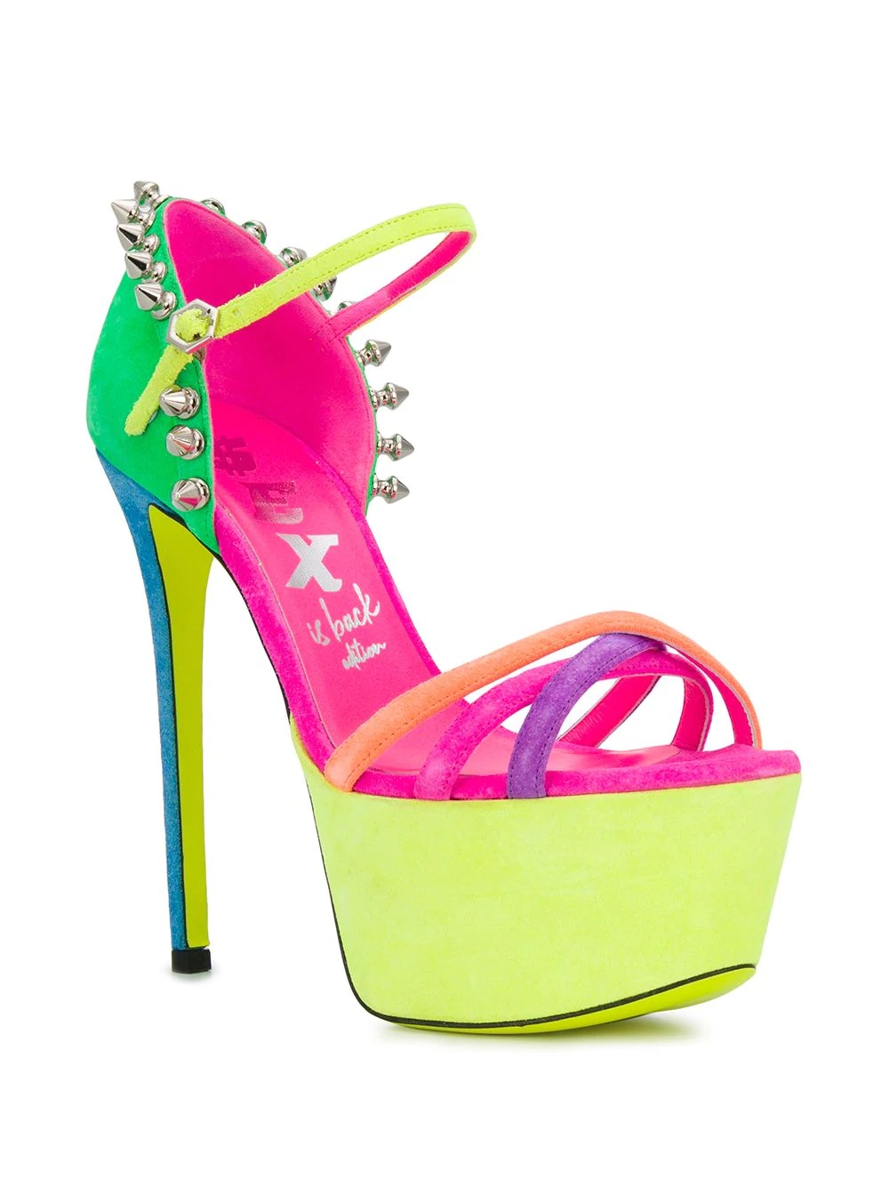 colour-block platform sandals - 2