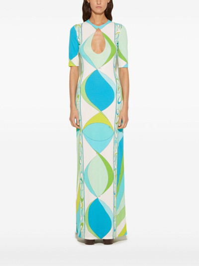 PUCCI Pesci-print cut-out maxi dress outlook