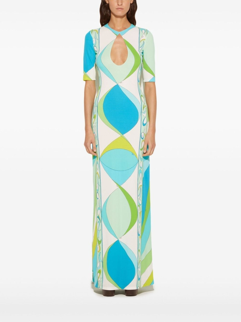 PUCCI Pesci-print cut-out maxi dress outlook