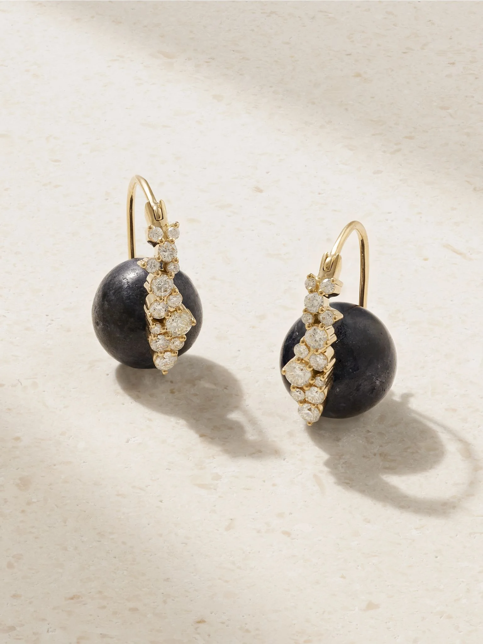 SYDNEY EVAN Cocktail 14-karat gold, sapphire and diamond earrings Gold ...