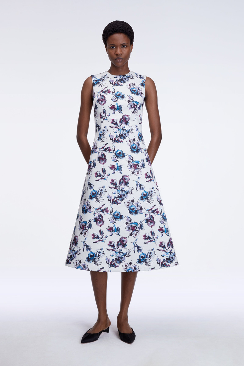 Rumi Dress In Purple & Blue Floral Print Genzianella 3