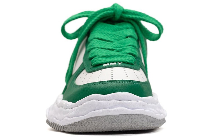 Maison MIHARA YASUHIRO WAYNE OG Sole Leather Low-top Sneaker 'White Green' A08FW706-WHTGRN - 4
