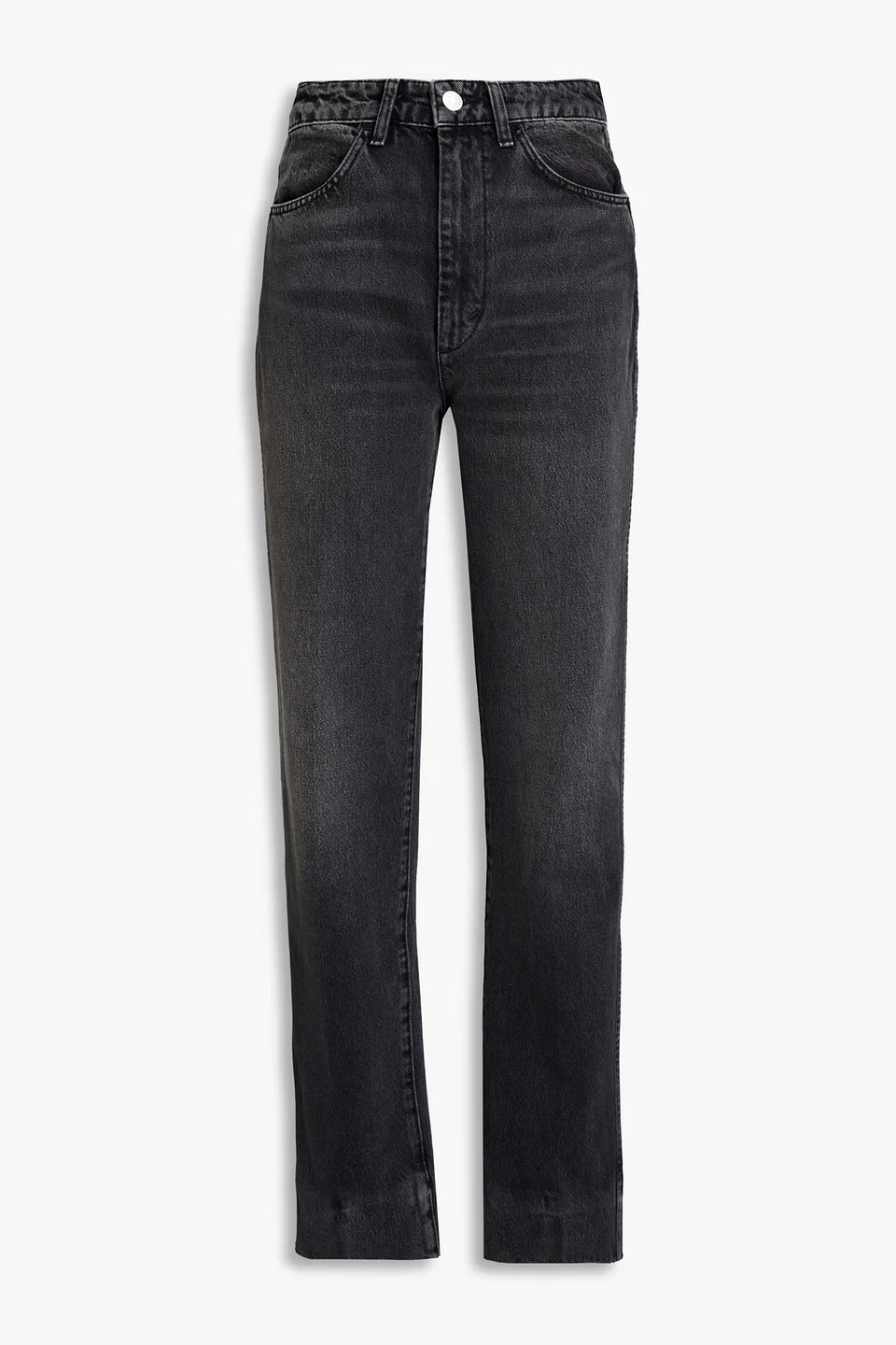 Faded high-rise straight-leg jeans - 1