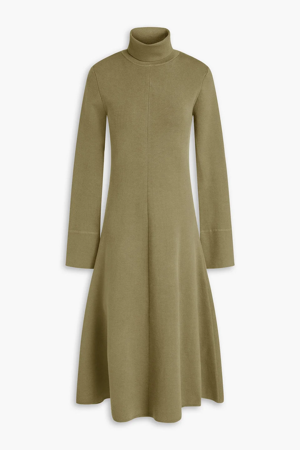 Silk-blend turtleneck midi dress - 1