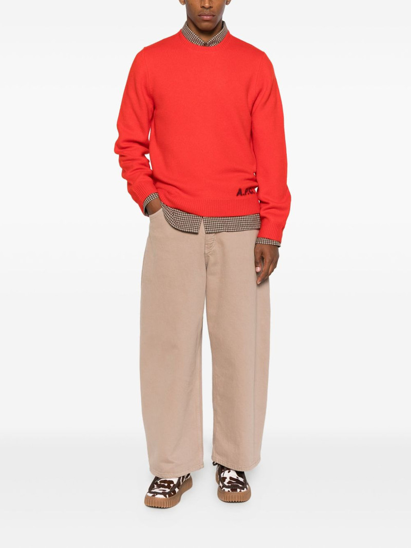 A.P.C. logo-embroidered crew-neck sweater outlook