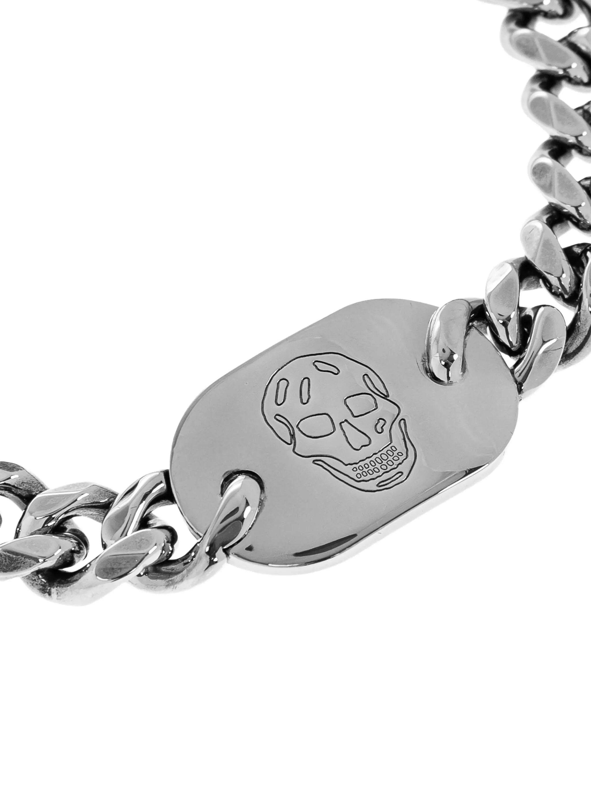 Alexander Mcqueen Skull-plaque Curb-chain Bracelet - 3