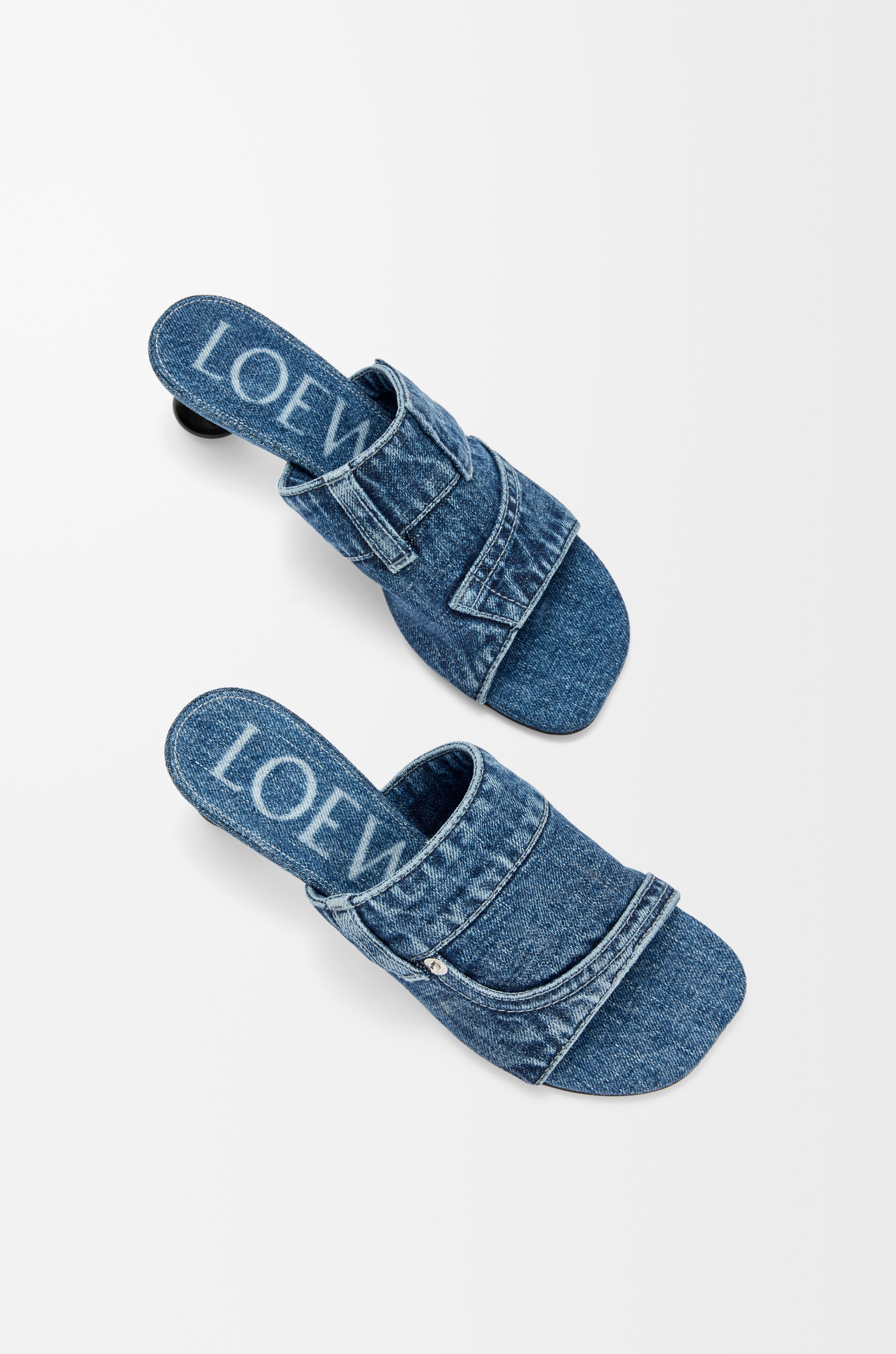 Toy Panta slide in washed denim - 4