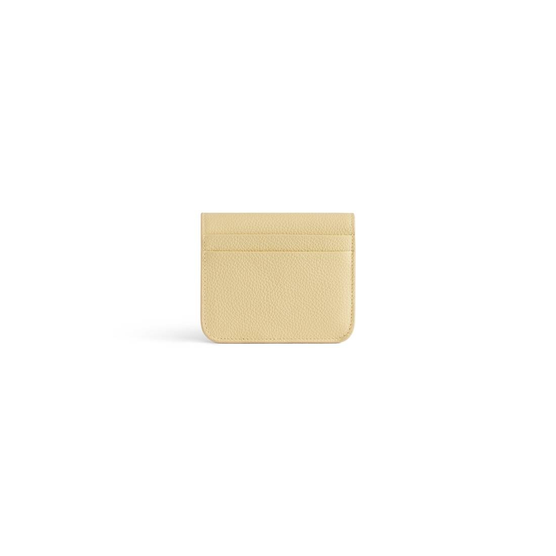 Women's Cash Flap Coin And Card Holder in Light Yellow - 2
