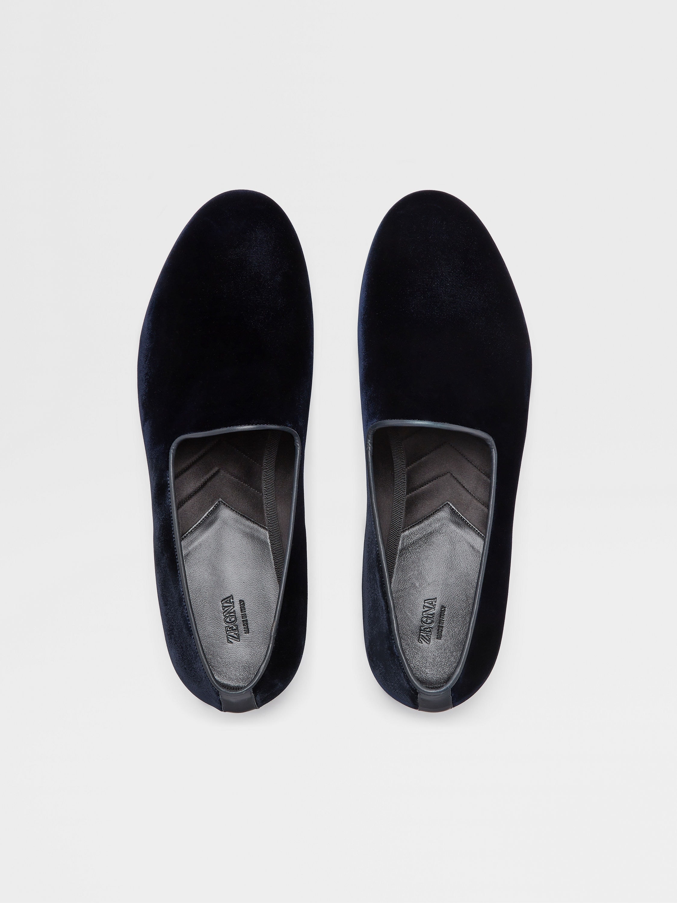 DARK BLUE VELVET PALERMO SLIP ON LOAFERS - 5