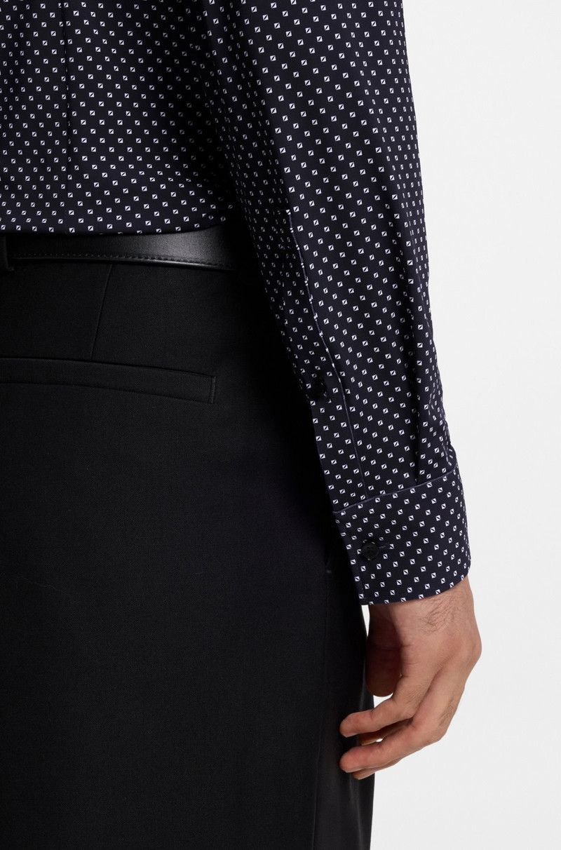 SLIM-FIT SHIRT IN PRINTED STRETCH JERSEY 6