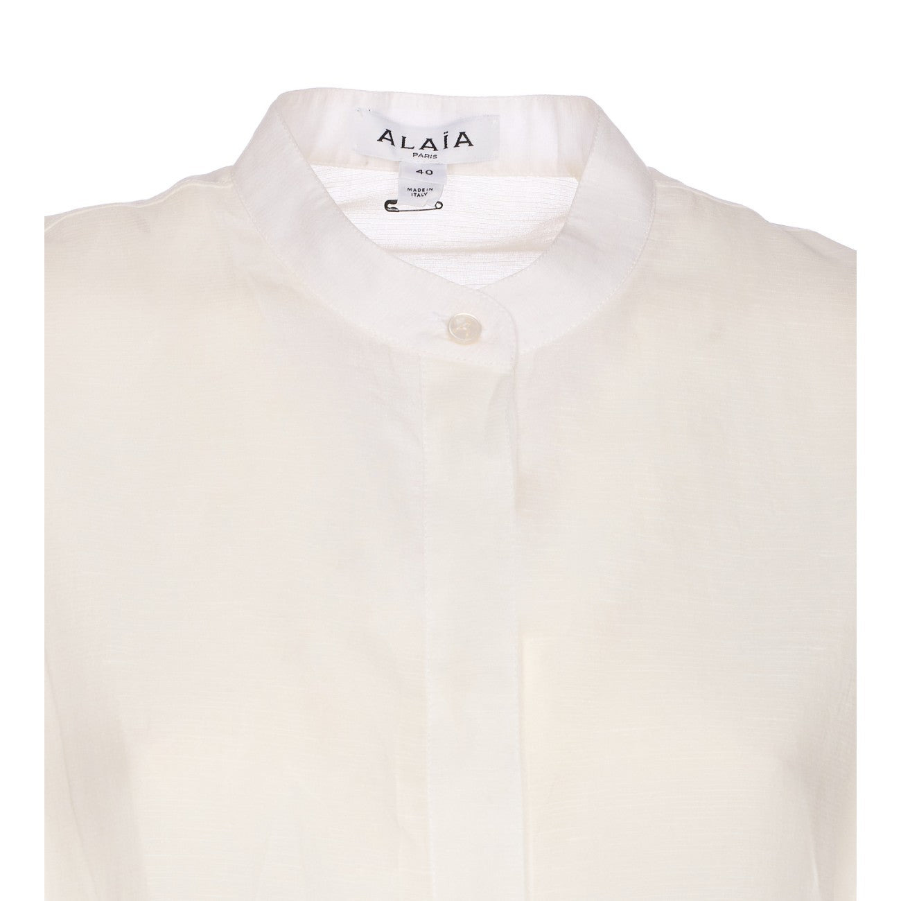 Alaia Women Round Blouse In Linen Blend - 4